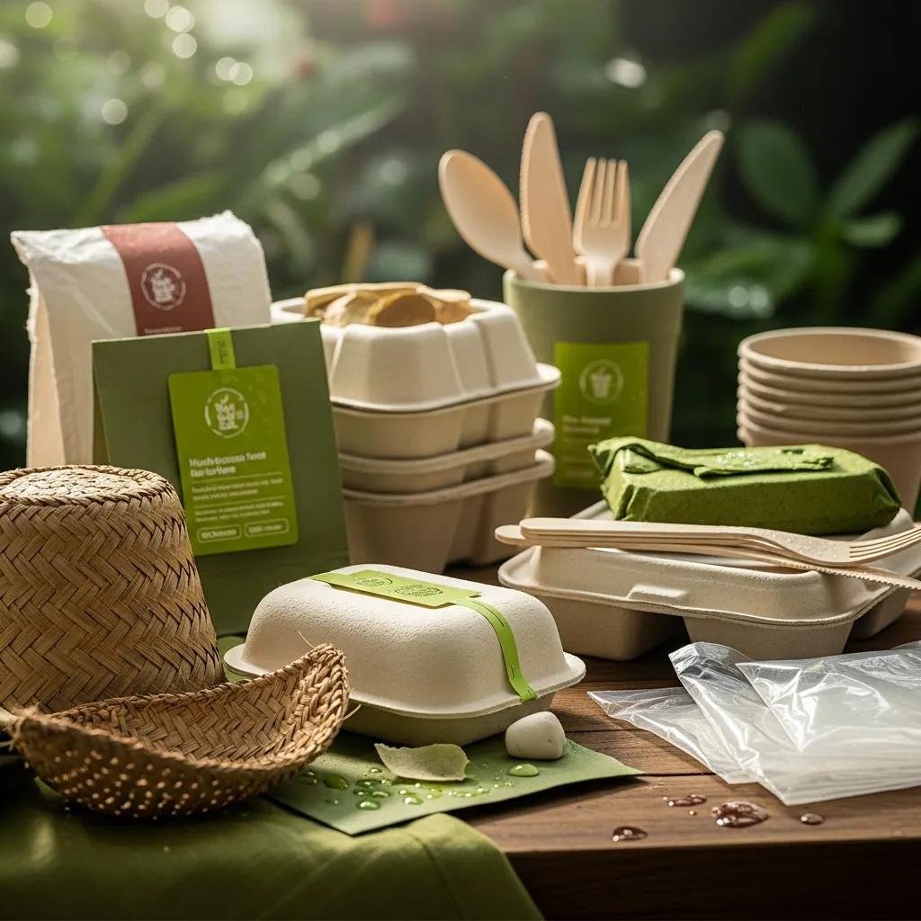 Biodegradable packaging materials showcasing eco-friendly innovation in the industry