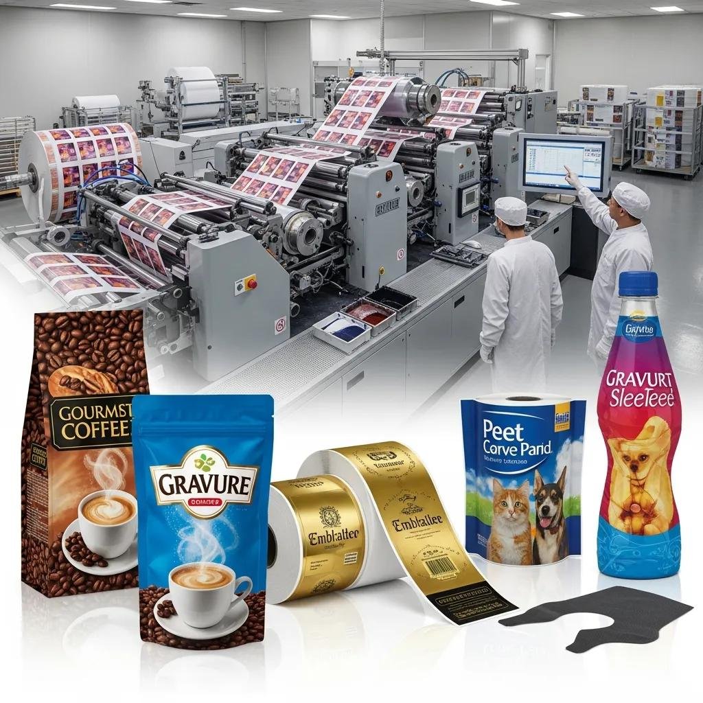 Flexible packaging materials showcasing the advantages of gravure printing