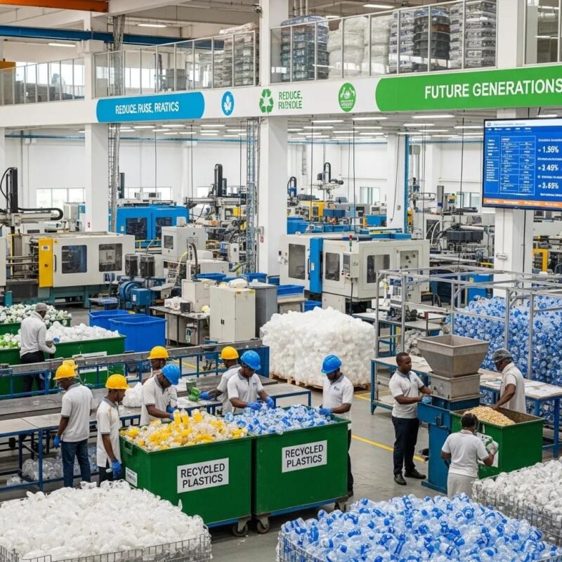 Modern plastic manufacturing facility in Nigeria focusing on sustainability and compliance