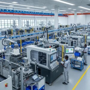 Modern plastic manufacturing facility in Nigeria showcasing automation and Industry 4.0 technologies