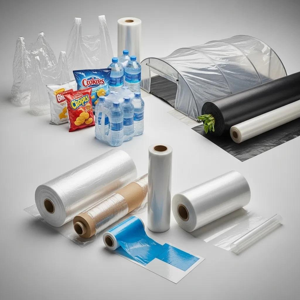 Various applications of blown film technology including packaging and agricultural uses